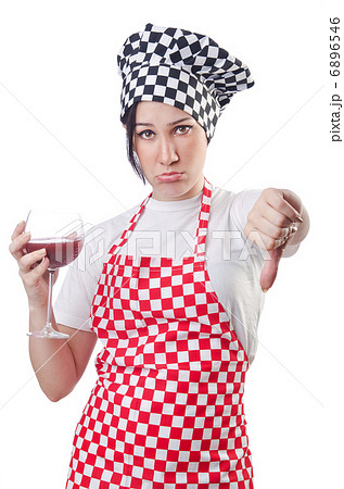 Woman cook isolated on the white Woman cook isolated on the white 6896546