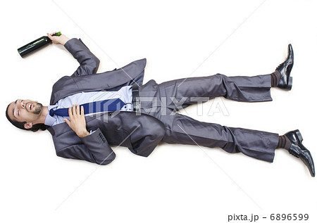 Drunk businessman on the floor 6896599