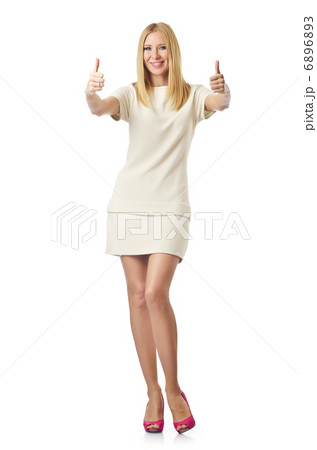 Young woman isolated on the white Young woman isolated on the white 6896893