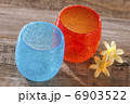 琉球ガラス　水色　赤色 6903522