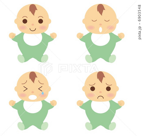 赤ちゃん 服 緑のイラスト素材