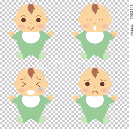 赤ちゃん 服 緑のイラスト素材