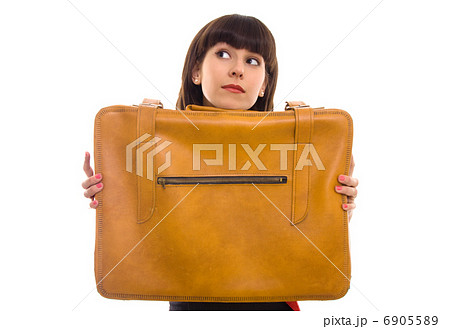 beautiful brunette woman with vintage suitcase isolated beautiful brunette woman with vintage suitcase isolated 6905589