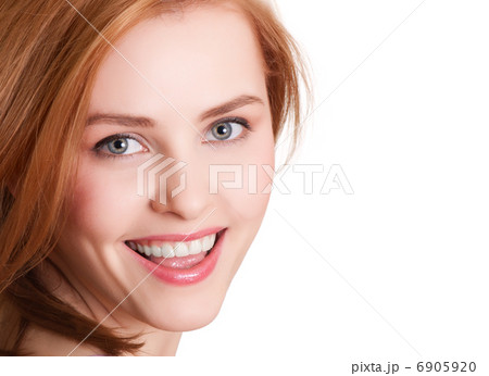 attractive smiling woman portrait on white background attractive smiling woman portrait on white background 6905920