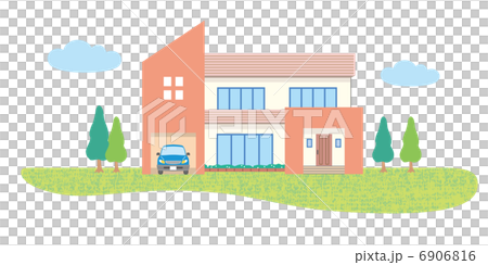 家　一戸建て　マイホーム　イラスト 6906816