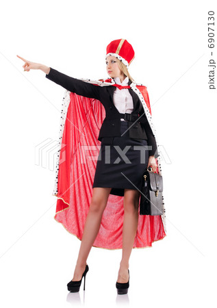 Businesswoman in royal suit isolated on white 6907130