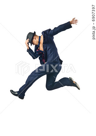 Jumping businessman in business concept on white Jumping businessman in business concept on white 6907397