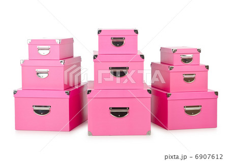 Pink giftboxes isolated on white 6907612