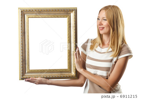 Picture frame and attractive woman Picture frame and attractive woman 6911215