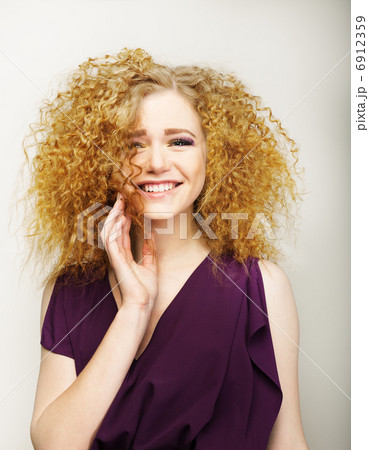 Pleasure. Happy Face of Frizzy Redhead Woman. Joy Pleasure. Happy Face of Frizzy Redhead Woman. Joy 6912359