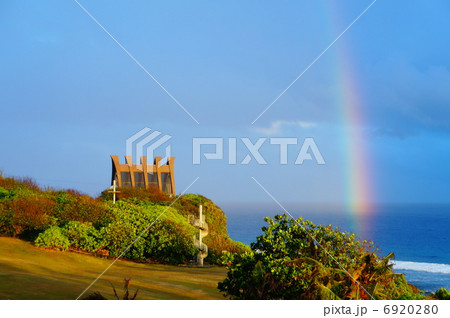 虹、レインボー、チャペル、結婚、グアム、風景、青空 6920280