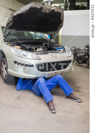 Man repairing car in garage Man repairing car in garage 6925012