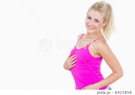 Portrait of happy casual woman posing 6925858