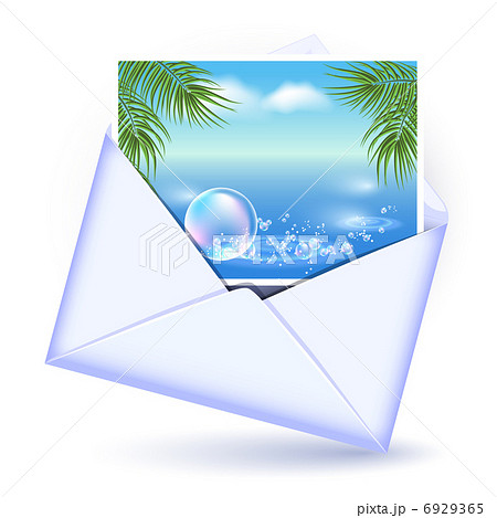 Envelope and card with image palm Envelope and card with image palm 6929365
