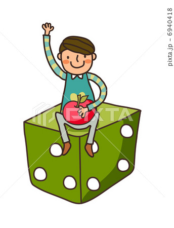 Close-up of boy sitting on dice Close-up of boy sitting on dice 6940418