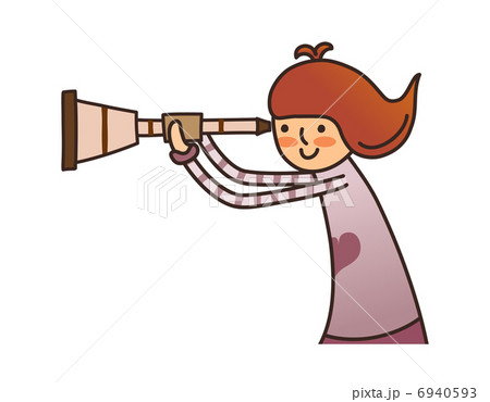 Side view of girl holding telescope Side view of girl holding telescope 6940593