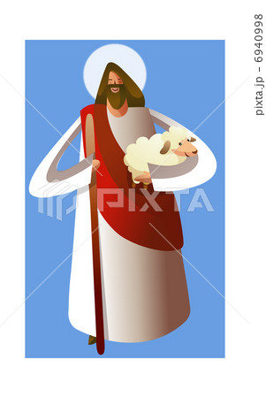 Close-up of Jesus Christ holding sheep Close-up of Jesus Christ holding sheep 6940998