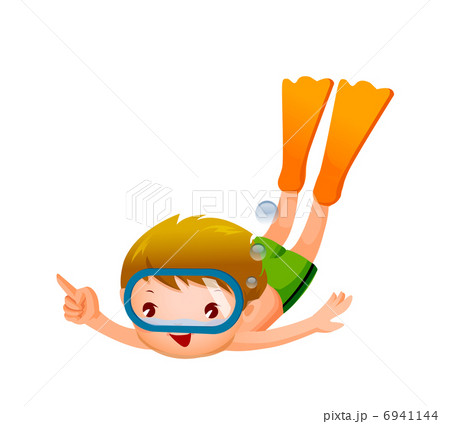 Side view of boy wearing swim goggles 6941144
