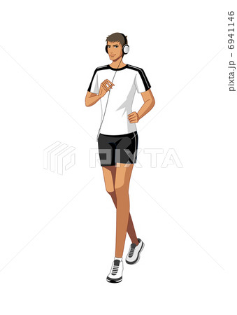 Close-up of man listening music 6941146