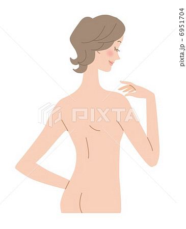 美容 ボディケア 背中 後姿 イラストのイラスト素材