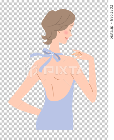美容 ボディケア 背中 後姿 イラスト 美容 ボディケア 背中 後姿 イラスト 6951802