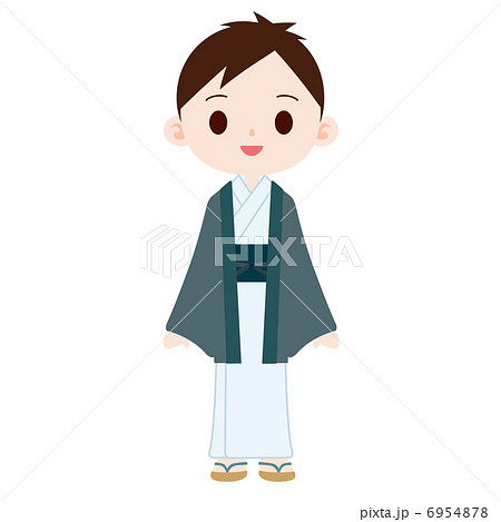 浴衣と半纏を着た男性のイラスト素材 浴衣と半纏を着た男性のイラスト素材