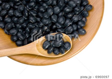 wooden plate with black soy beans wooden plate with black soy beans 6960097