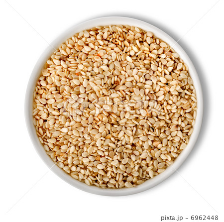 White sesame in plate isolated 6962448
