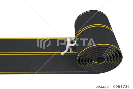 Person paves road Person paves road 6963780