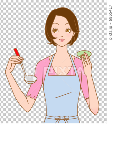 料理する女性　お味見 6965417