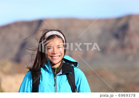 hiking woman smiling happy 6969378