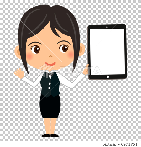 A woman with a tablet 6971751