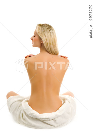 Beautiful young naked woman isolated on white background Beautiful young naked woman isolated on white background 6972270