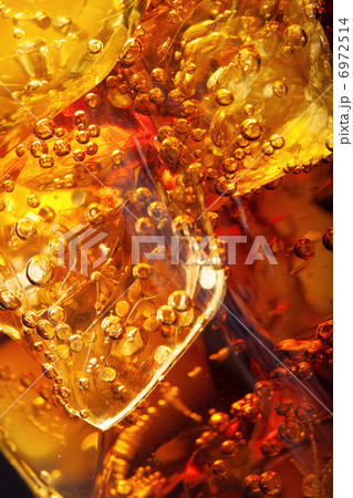 Close up view of the ice cubes in cola 6972514