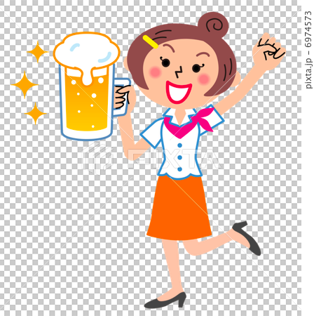 Cheers beer woman illustration 6974573