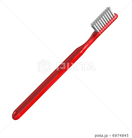 歯ブラシ赤のイラスト素材