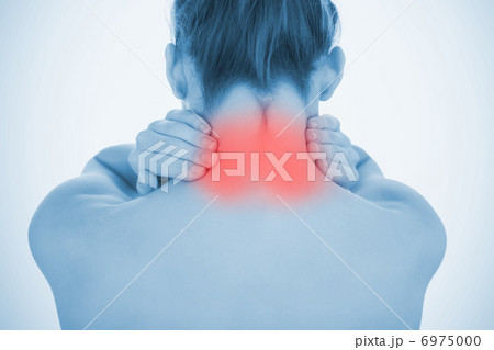 Woman with highlighted neck pain 6975000