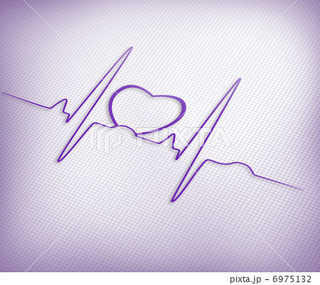Purple ECG line with heart graphic 6975132