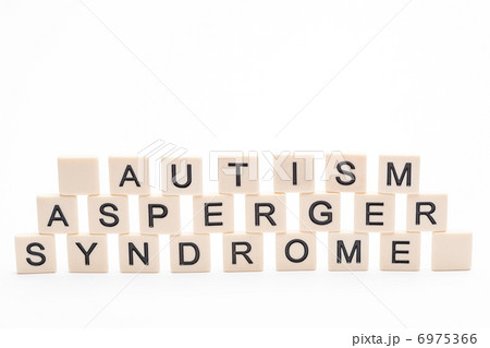 Autism asperger syndrome spelled out in plastic letter pieces 6975366