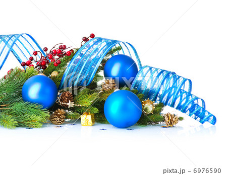 Christmas and New Year Blue Baubles And Decoration 6976590