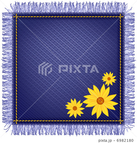 Napkin from jeans fabric and flowers 6982180