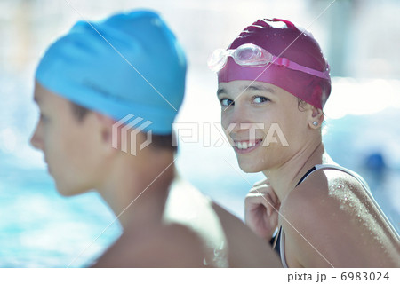 happy child on swimming pool happy child on swimming pool 6983024