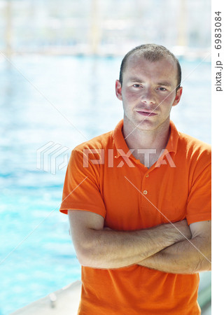 happy children group at swimming pool 6983084