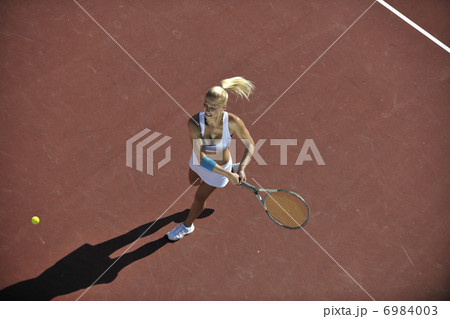 young woman play tennis outdoor young woman play tennis outdoor 6984003