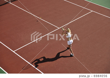 young woman play tennis outdoor young woman play tennis outdoor 6984056