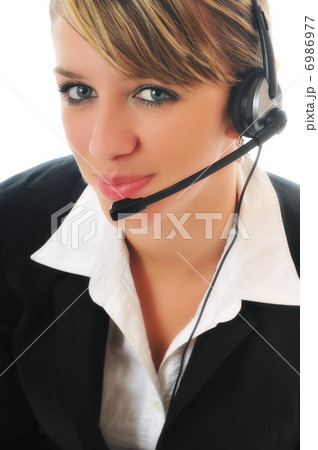 woman with headset woman with headset 6986977