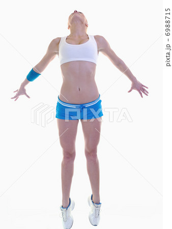 fitness and exercise with blonde woman fitness and exercise with blonde woman 6988715