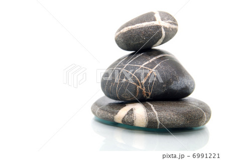 .zen stones with reflection isolated .zen stones with reflection isolated 6991221