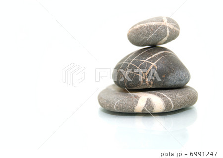 .zen stones with reflection isolated .zen stones with reflection isolated 6991247