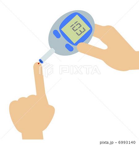血糖値測定のイラスト素材